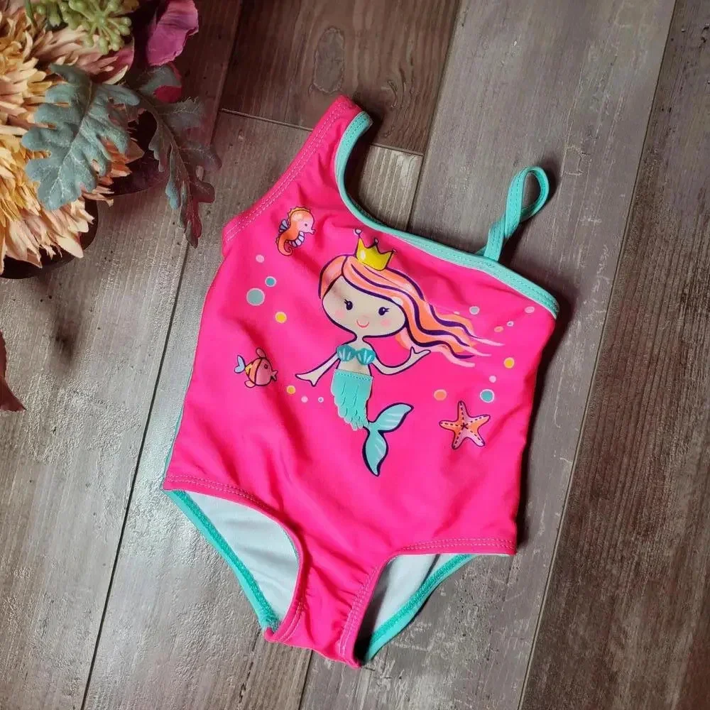 Wonder Nation Baby Girl Mermaid One Piece Swimsuit 6-9M NWOT